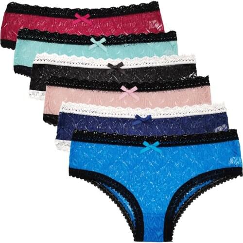 Exotic Lace Panties For Women New Lingerie Underwear Hollow out Bikini Thongs Soft Underpant Intimates Femme Briefs Wholesale