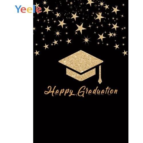 Golden Star Hat Black Children Graduation Photography Backdrops Vinyl Photo Background For Photo Studio Photophone Photozone