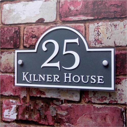 Customized/Personalized Modern Clear Acrylic House Signs Door Plates Plaques with Colorful Films Door Number and St. Name Sign