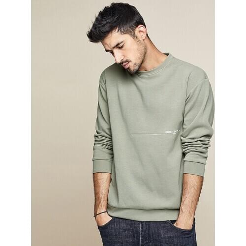 Kuegou Brand winter men round collar sweatshirt in Europe and the contracted letters printed hoodie leisure sweatshirt XW-0223