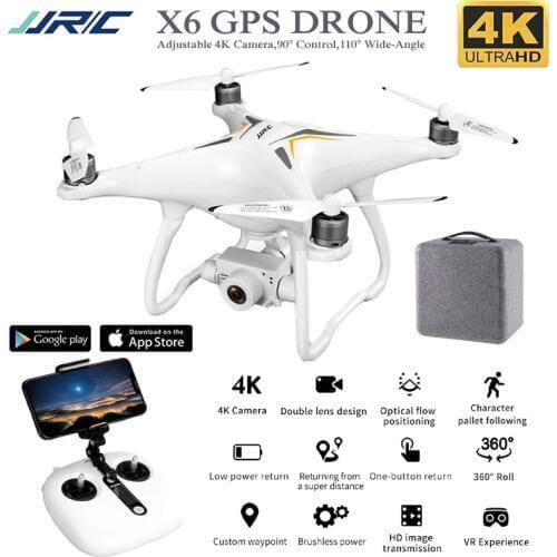JJRC X6 Drone 4K Gps Professional Brushless Rc Quadcopter 5G Follow Me WiFi Fpv Selfie Quadrocopter Adjustable Camera Drone