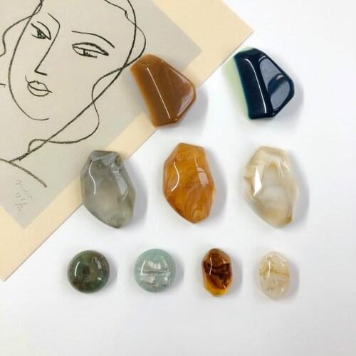 Literature And Art Retro Irregular Geometry Flat Resin Earrings Material DIY Fashionable Ear Stud Ear Stud Accessories Material