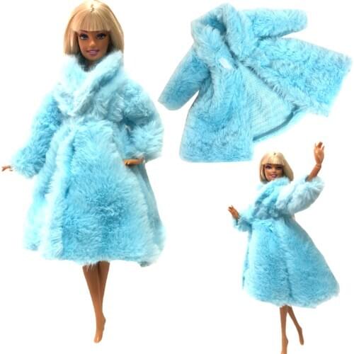 NK 2020 One Pcs Doll Fashion Clothes Blue Wool Coat Aristocratic Dress Noble Top Coat For Barbie Doll Accessories Girl Gift 01L