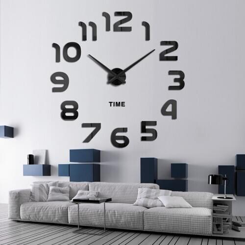 Fashion Acrylic Digital Mirror Wall Clock 3D DIY Large Clock Watch Mirror Sticker Home Decoration Living Room Modern Design Mute