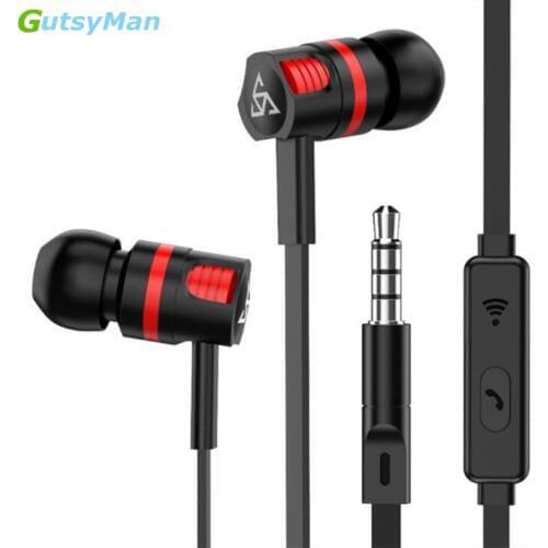 GutsyMan T2 Bass Sound Earphone In-Ear Sport Earphones with mic for xiaomi iPhone Samsung Headset fone de ouvido auriculares MP3