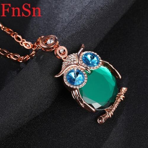 Owl Necklaces&Pendants Women Trendy Crystal Charms Chokers Collar Necklace Gold Color Link Chain Animal Necklaces 2017 New Hot