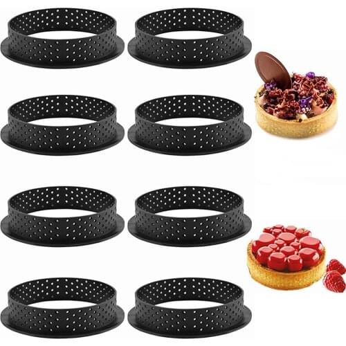 20/10/5/1pcs Perforated Cake Ring Heat-Resistant French Mousse Dessert Plastic Mould for Kitchen Baking Pastry Decorating Tools
