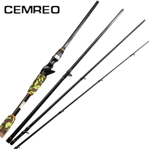 CEMREO Baitcasting Fishing Rod Casting 2.1m 2.4m M Action 4 Sections Carbon Fiber UltraLight Travel Rod Fishing Gear