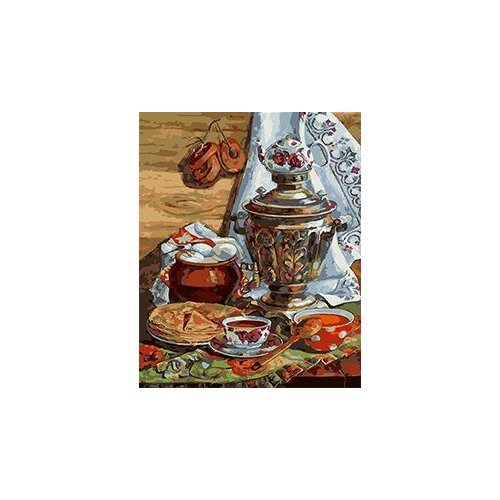 MaHuaf-X1603 Samovar on the table Coloring by Numbers DIY Oil Painting Wall Art Home Bedroom Hotel Office Decor