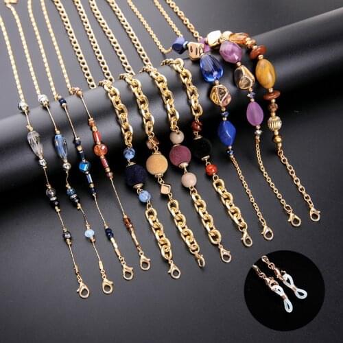 Punk Chains Lanyard 2021 New Sunglasses Mask Chains For Women Acrylic Pearl Crystal Eyeglasses Chains Lanyard Glass Wholesale