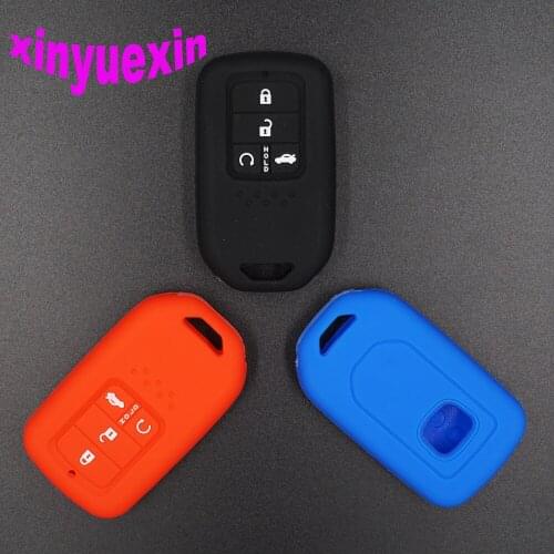 Xinyuexin Silicone Car Key Cover Case For Honda 2016 2017 CRV Pilot Accord Civic Fit Freed Remote Key Jacket Car-stying