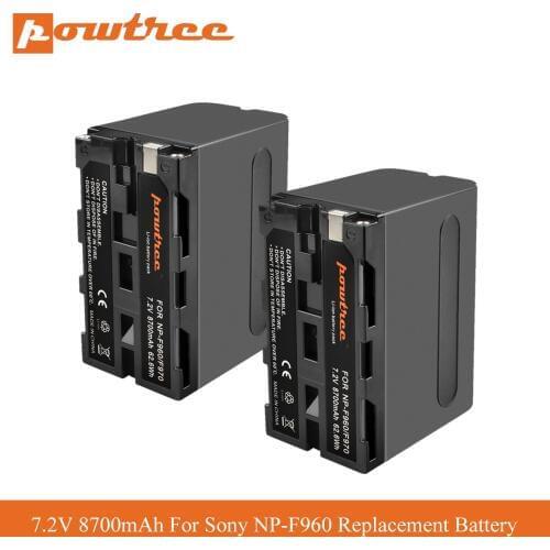 8700mAh replacement For Sony NP-F960 NP-F970 np-f975 np-f950 np-f930 battery dcm-m1 mvc-cd 1000 HXR-NX3 Camera LED video light