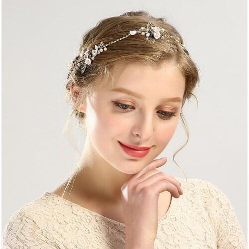 Bridal Wedding Headpieces Headbands U Shaped Hair Pins Clips Rhinestone Pearls Hairbands Headdress Tiaras and Crowns for Women