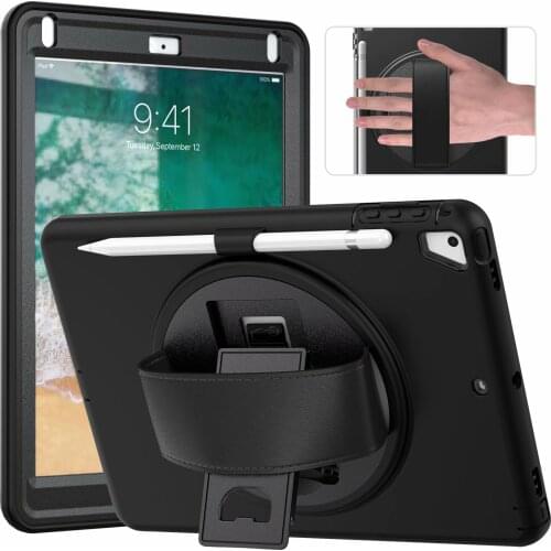 Heavy Duty Shockproof Hard Rugged Protective Case Cover for ipad 9.7"inch 2017/2018 With Kickstand Hand Strap For ipad Air 2