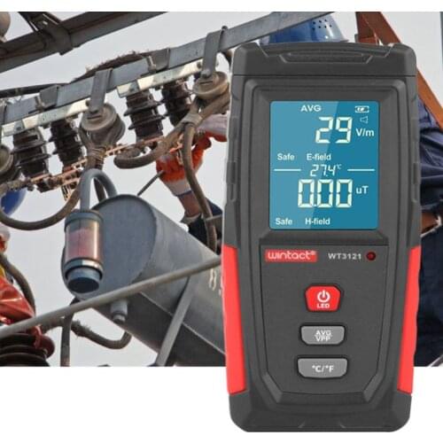 WT3121 Handheld Digital LCD EMF Meter Electromagnetic Radiation Tester Electric Field Magnetic Field Dosimeter Detector