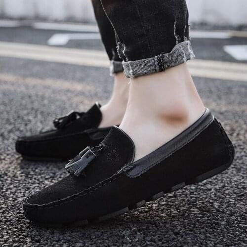 Mens Peas Shoes Comfortable Men Casual trend Shoes Breathable Loafers Slip-on Footwear Walking Driving Mens shoes 38-45