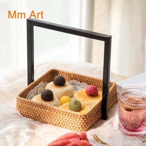 Vietnam Rattan Iron Cabas Tea and Fruit Plate Bread Fruit Basket New Chinese Desktop