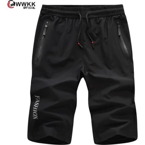 WWKK 2020 new Solid Color Men Shorts New Summer Fashion Mens Beach Shorts nylon Casual Male Seven points Shorts Brand Clothing
