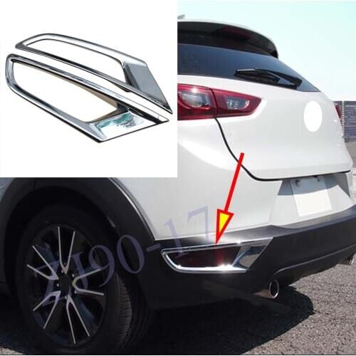 For Mazda CX-3 CX3 2016 2017 2018 2019 Accessories Rear fog lights cover frame trim ABS Chrome Exterior decoration