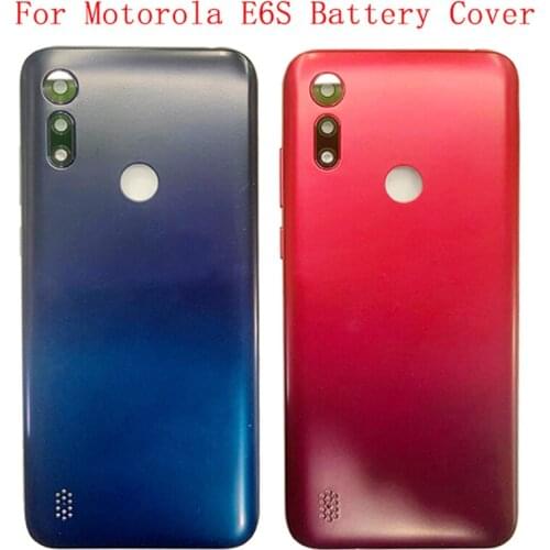 Back Battery Cover Rear Door Panel Housing Case For Motorola Moto E6S 2020 Battery Cover with Lens Frame Replacement Part
