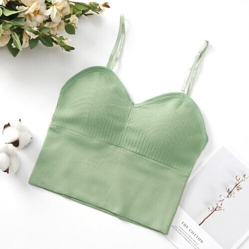 Women Crop Tops Female Tank Top Sexy Seamless Underwear Beauty Back Lingerie Active Wear Top Sport Woman Padded Camisoles