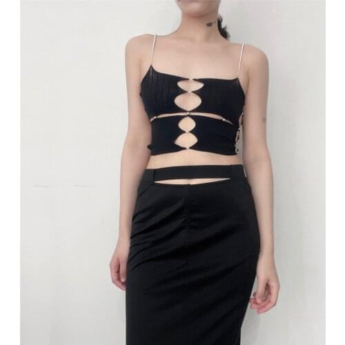 NEW summer fashion sexy inside and outside wear high street womens vest, crystal pearl chain petal center cut strap tube top