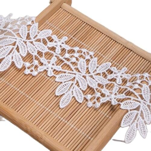 1Yards Embroidery Lace Fabric Leaf Flower Cotton Lace Fabric 5cm Ribbon Guipure Lace Sewing Trimmings Dress Craft dentelle L004