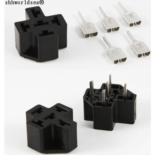 10set 50set 100set 500set- 6.3mm Relay Holder general automotive relay socket 4PIN 5PIN PCB model car Relay Socket