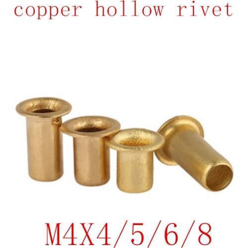 100pcs/lot M4*4/5/6/8 Tubular Rivets Double-sided Circuit Board PCB Nails Copper Hollow Rivet