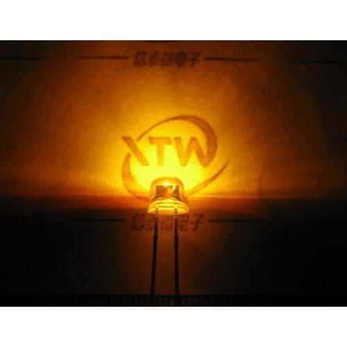 1000PCS/LOT 5mm(4.8mm) yellow straw hat LED lamp beads super bright LED big core Light-emitting diodes (leds)