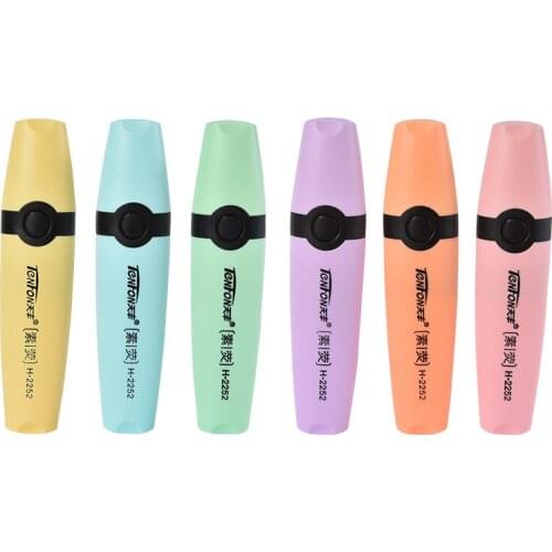 12 pack/lot Flat Single Head Light Color Oblique Drawing Color Highlighters Promotional Markers Gift Stationery