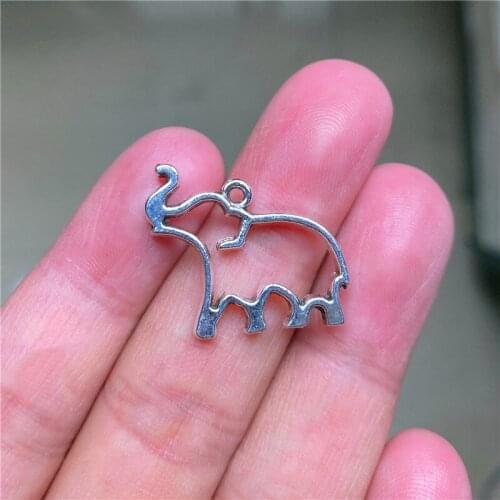 18pcs 23x21mm Elephant Connector Pendants Charms Jewelry Making DIY Mens WomenNecklace Bracelet Handmade Crafts Accessories