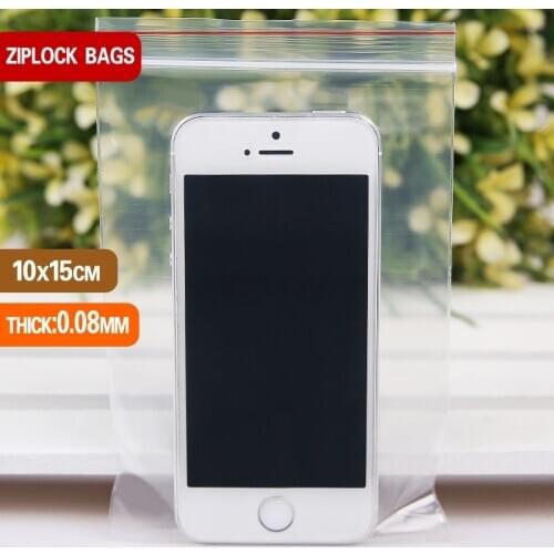 200pcs 10x15cm Clear Bag Resealable Plastic Bags Self Press Seal Resealable Zip Lock Plastic Packaging Bags Jewelry Pouch