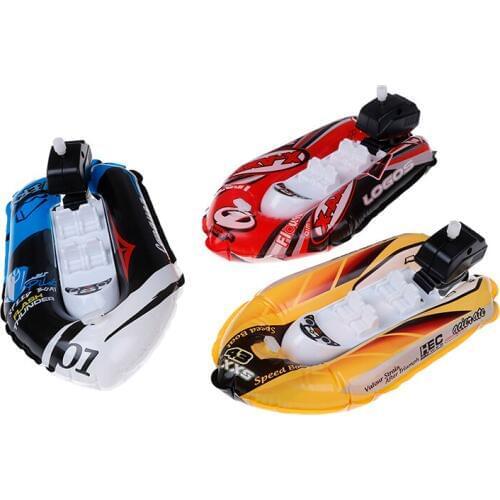 3Pcs/lot New Inflatable Boat Baby Toy Kid Clockwork Wind Up Inflatable Boat Ship Play Water Bathroom Bath Toys