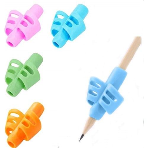 3pcs Silicone Pencil Holder Two-Finger Hand Writing Aid Tool Pen Grip Posture Correction Tool Students Writing Office Stationery