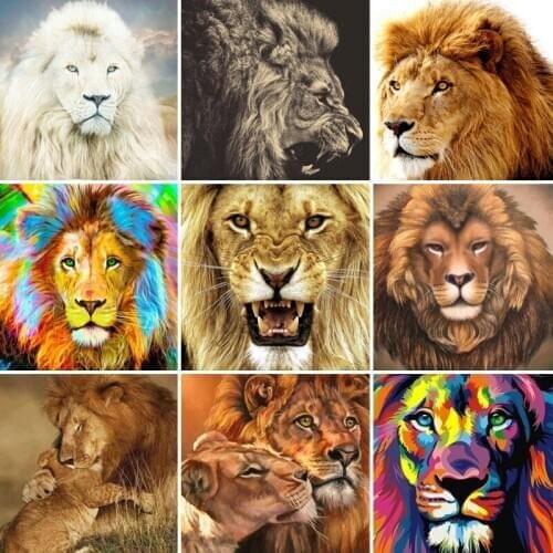 40/50/60 Diamond Painting Animal lion Leopard Full Square Drill 5D DIY Embroidery Animals Mosaic Sale Rhinestone Art Home Decor