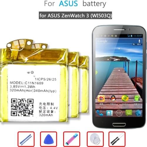 C11N1609 320mAh Battery for ASUS ZenWatch 3 (WI503Q) ZenWatch3 Bateria