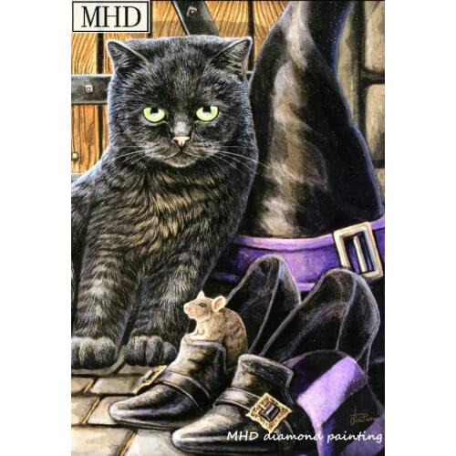 New 5d diy diamond painting black cat animal icon for home decor 3D full square diamond mosaic rhinestone kit