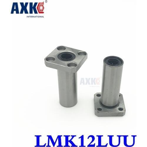 AXK 3d Printer 2pcs/lot Lmk12luu 12mm Longer Round Flanged Type Linear Bushing Ball Bearing Cnc Parts For Reprap Ultimaker 2