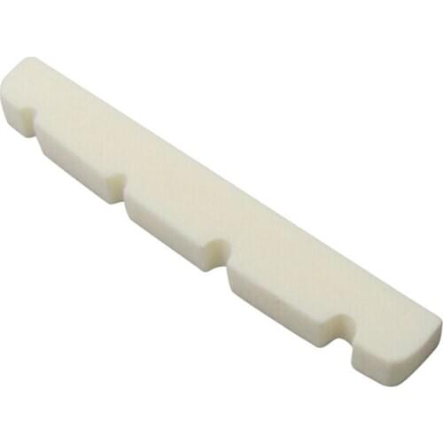 Pre-slotted Flat Bottom Bone Bass Nut for 4 String Fender PB JB Precision Bass Jazz Bass, 38x3.5x5/4.5mm