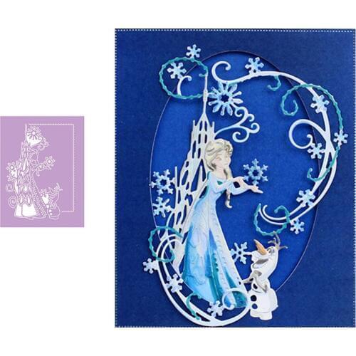 No stamps) princess with snowman metal cutting dies cut die mold for DIY Scrapbooking cards making crafts knife mould 2019 new