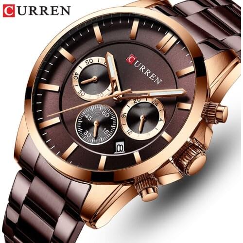 Top Brand Watch Men Luxury Stainless Steel Strap Mens Quartz Wristwatches Chronograph Business Male Clocks Drop Shipping