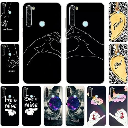 You and Me Best Friends Cartoon Couple Soft TPU Phone Case For Xiaomi Redmi 8 9 7 9A 9C 7a 6A K20 K30 Note 9 8T 7 6 Pro 9s cover