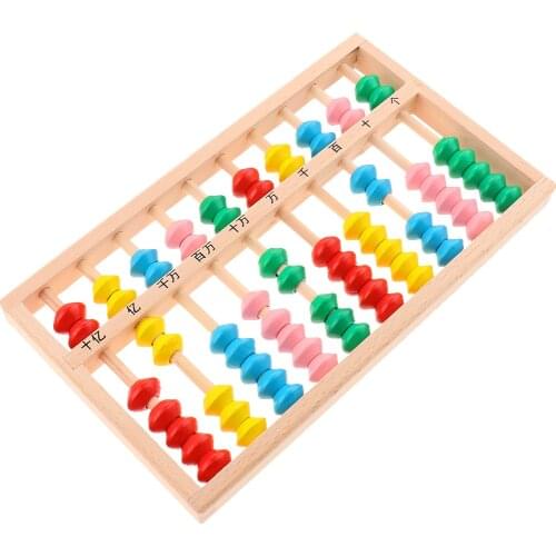 Wooden Abacus Math Toys Learning Toys with 10 Columns 70 Beads Kids Color Cognition Supply Boys Girls Birthday Christmas Gifts