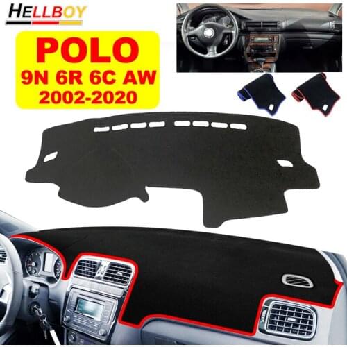 For VW Polo 6R 6C 2010 2011 2017 Car Dashboard Cover Mat For Polo AW 2019 9N 9N3 Anti Glare Carpet Dash Pad Dashmat 2002-2020