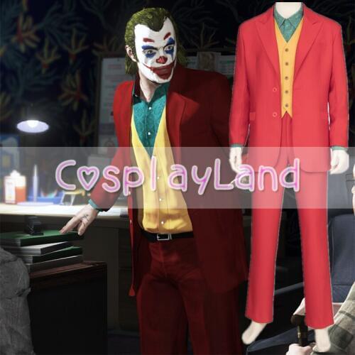 Joker Origin Movie Cosplay Outfit Romeo Joker Arthur Fleck Costume Fancy Carnival Halloween Costumes Joker Red Suit Shirt