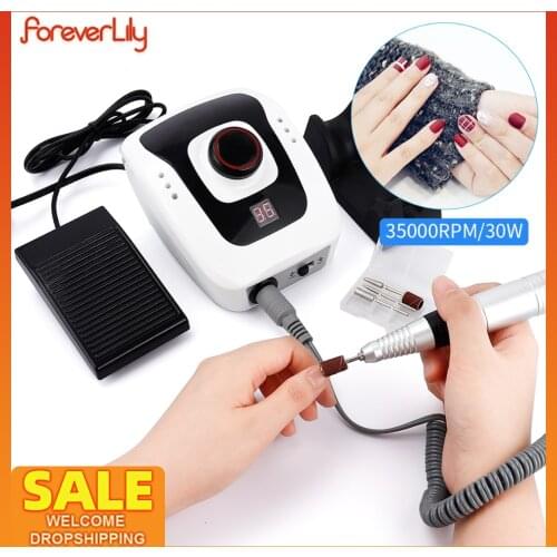 30W Electric Nail Drill Machine 35000rpm Strong Grinding Manicure Pedicure Device Professional Nail File Gel Sanding Polisher