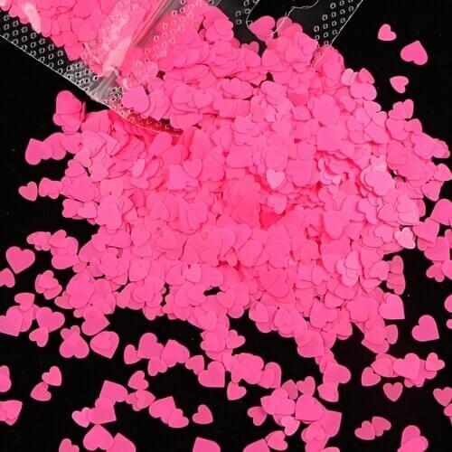 Heart Holographic Sequins For Nail Art Accessories Valentines Day Nail Glitter 3D Flakes Nail Decorations Neon Spangles Manicure