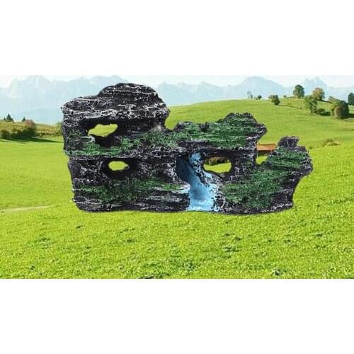 Artificial Mountain Realistic Fish Hiding Long-lasting Rockery Fish Tank Ornament for Aquarium Decor