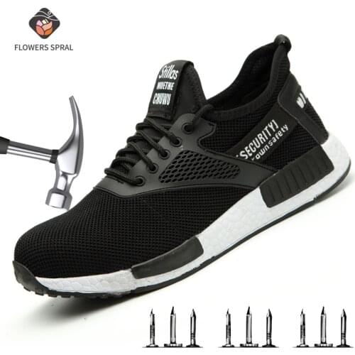 Mens Fall Steel Head Safety Shoes Mens Anti-Pinch Safety Boots Mens Casual Shoes Breathable Lightweight Industrial